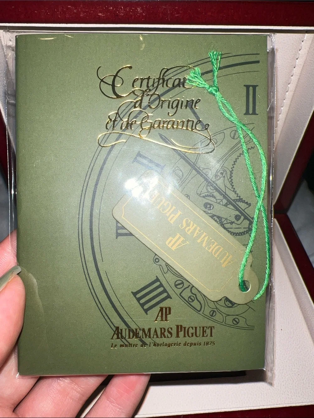 Audemars Piguet certification card
